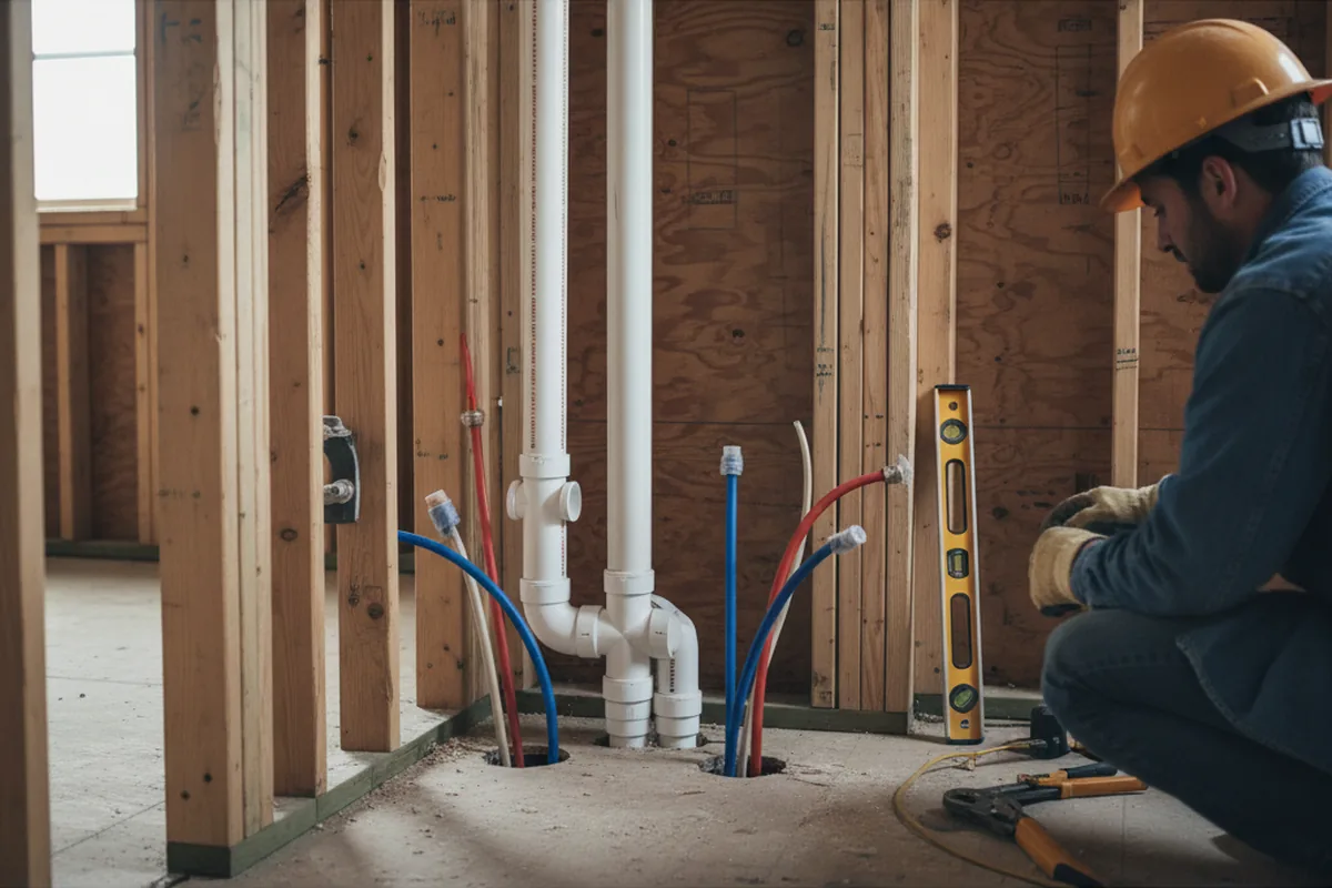Drain and supply rough-in during Leak Detection in Dadeville