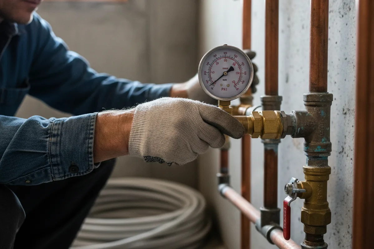 Pressure testing a repaired line during Water Line Repair in Dadeville